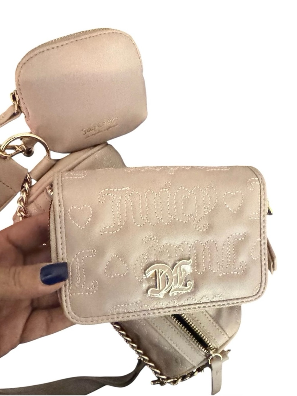Juicy Couture Taupe Crossbody Barrel Bag - Picture 9 of 11